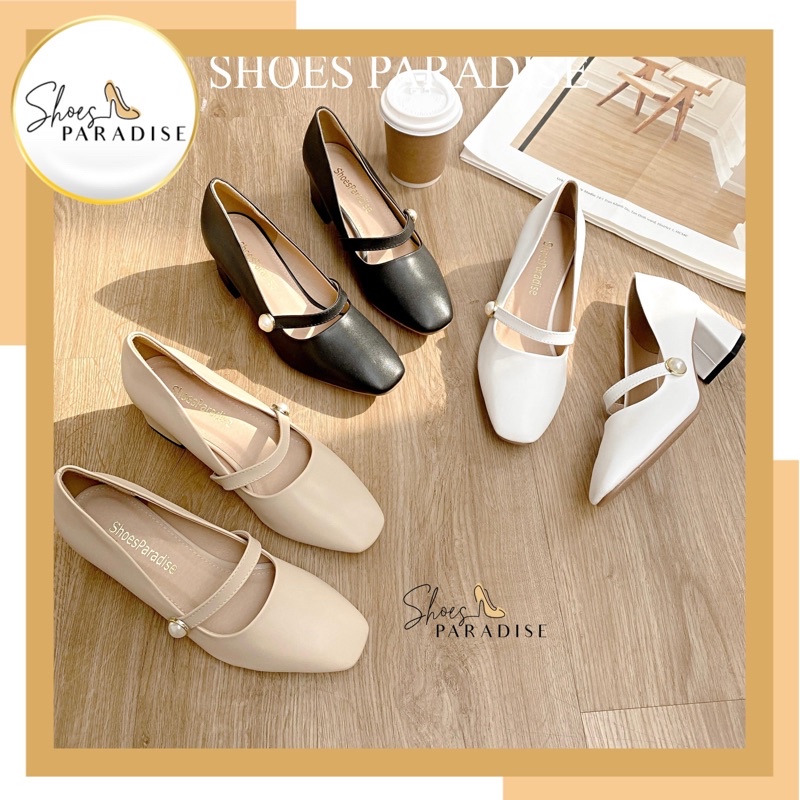 (FORM NHỎ NHÍCH LÊN 1 SIZE) Giày mary jane 5p mũi vuông cao gót nữ giày đế vuông shoes paradise l048