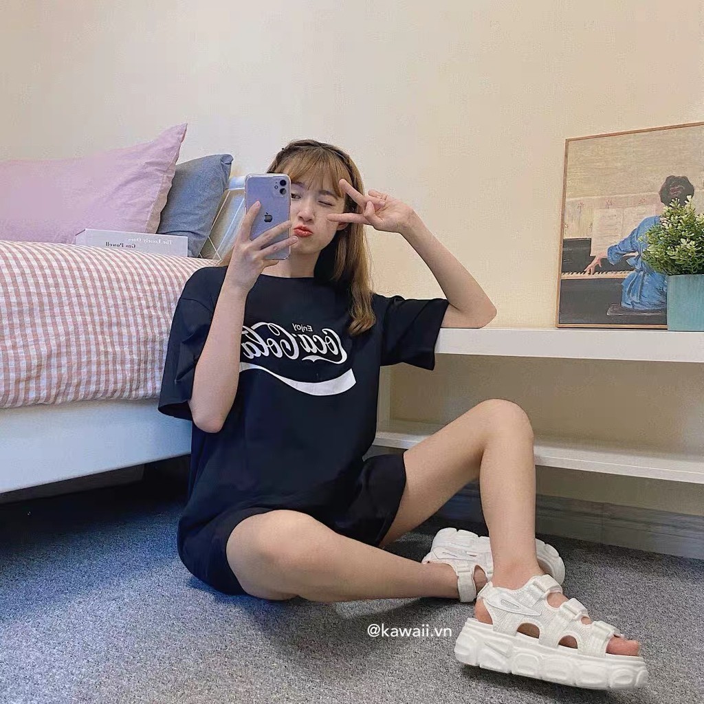 [Có sẵn] Giày BLOCK PLATFORM SANDALS - GIÀY SANDALS 3 QUAI đế CÁ SẤU Kawaii.vn (Ảnh thật shop tự thực hiện)