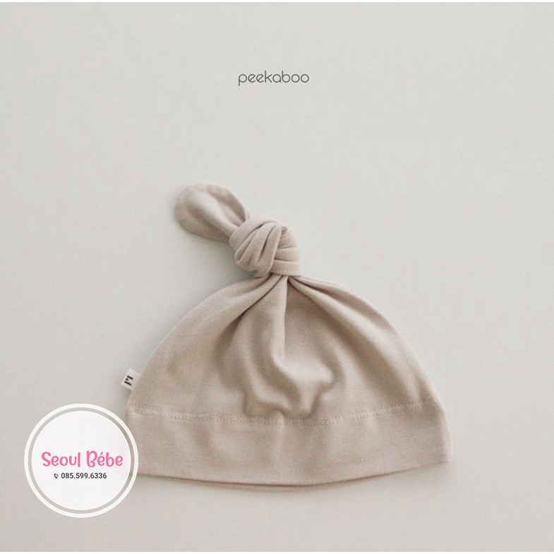 Mũ thắt/nơ bộ dài trơn bodysuit Modal bst Peekaboo made in Korea