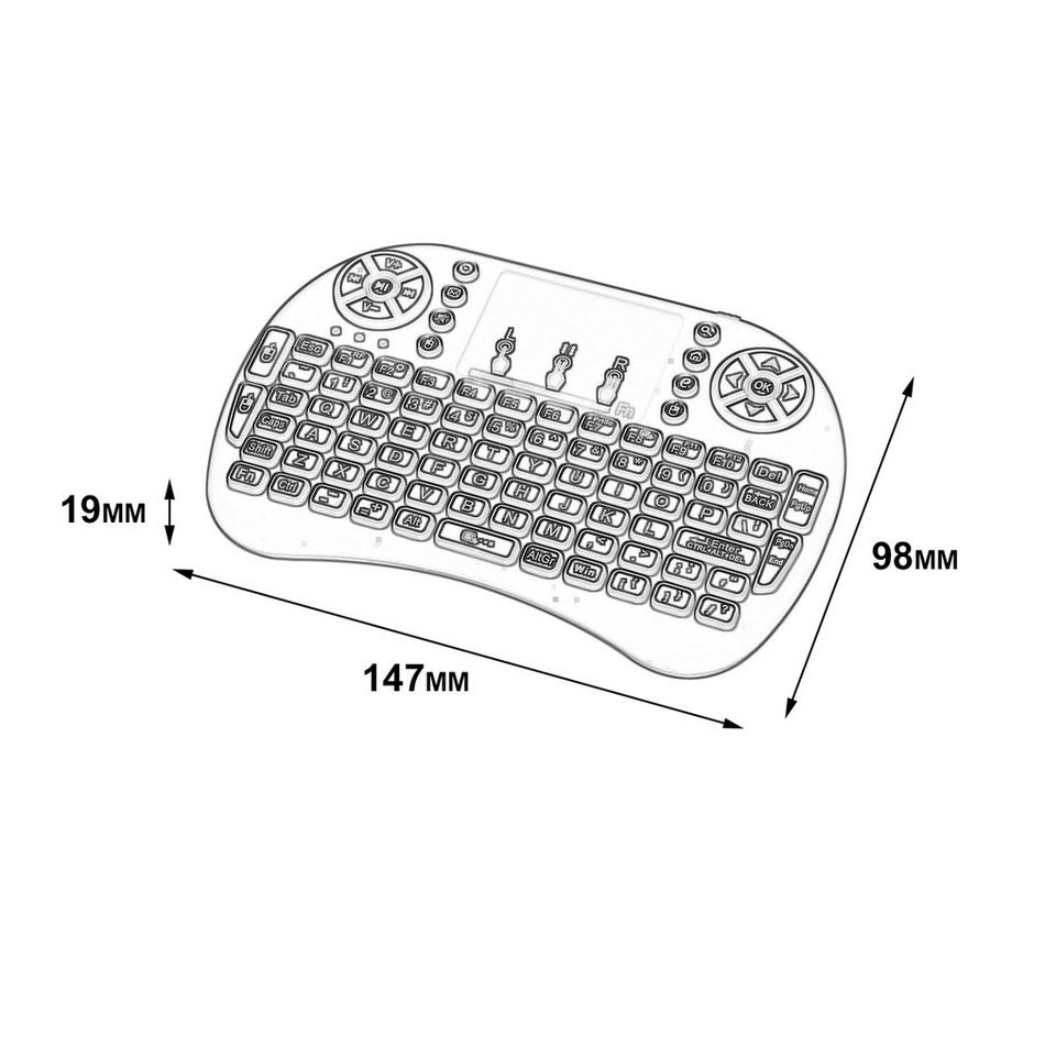 (Orb) Bàn Phím Mini Không Dây 2.4ghz Có Đèn Nền Nhiều Màu