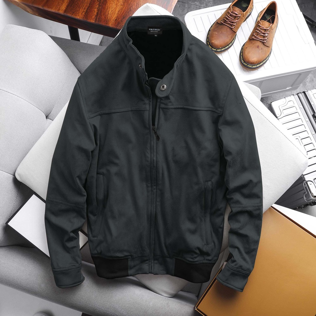 Áo Khoác Da Lộn Cổ Trụ Maximus - BIGG thời trang nam có big size đến 145kg