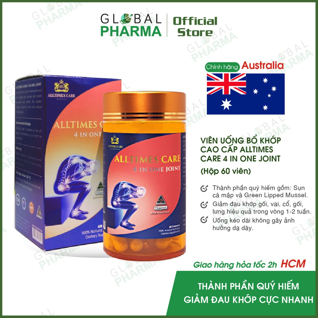 [ ÚC ] Giảm Đau Khớp, Chống Thoái Hóa Khớp Alltimes Care 4 In 1 Joint (Hộp 60 viên)