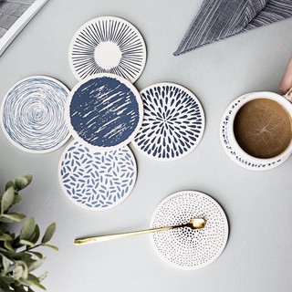 (HCM - Sẵn) Đế lót ly, tấm lót cốc thấm nước bằng gốm cao cấp