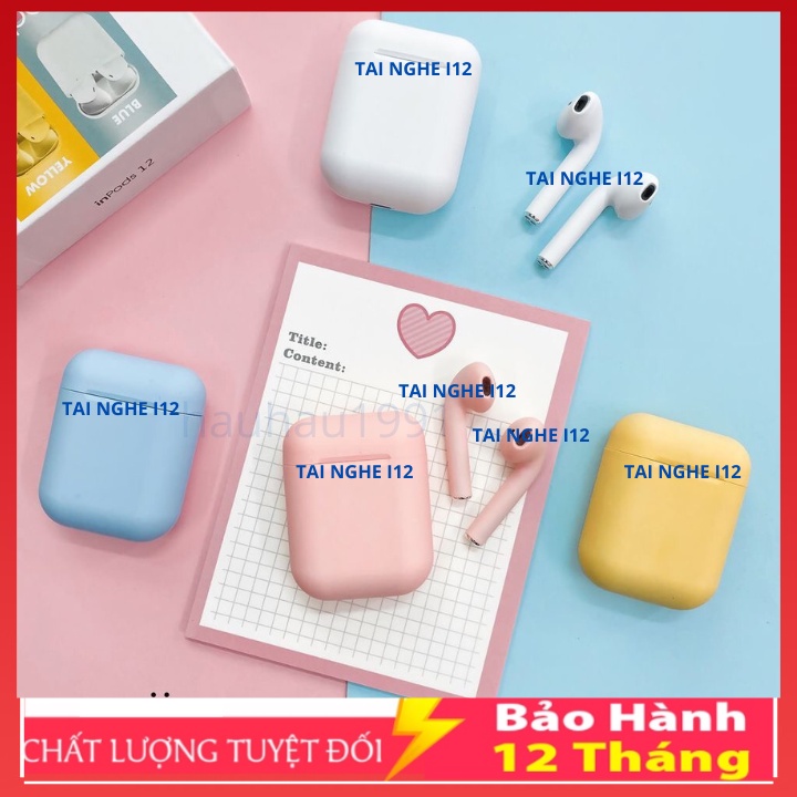 Tai Nghe Bluetooth Không Dây i12 inpods12 TWS 5.0 Âm Thanh HIFI, Cửa Sổ Tự Động Kết Nối, Hỗ Trợ Androi Và Ios