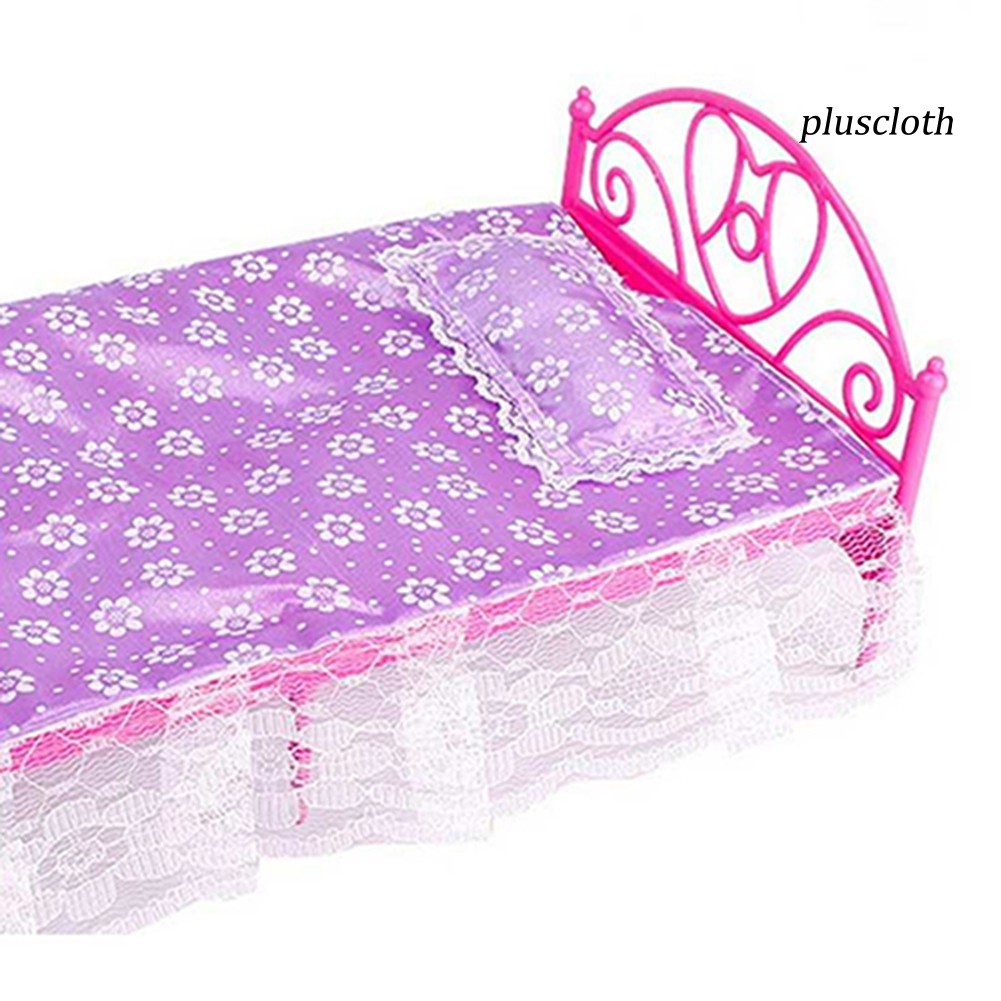 Giường ngủ nhỏ bằng nhựa thời trang dành cho búp bê