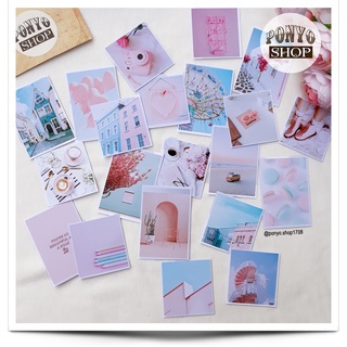 Set 21 sticker nhãn dán ảnh phong cách Instagram (Màu Hồng) trang trí Scrapbook/Planner