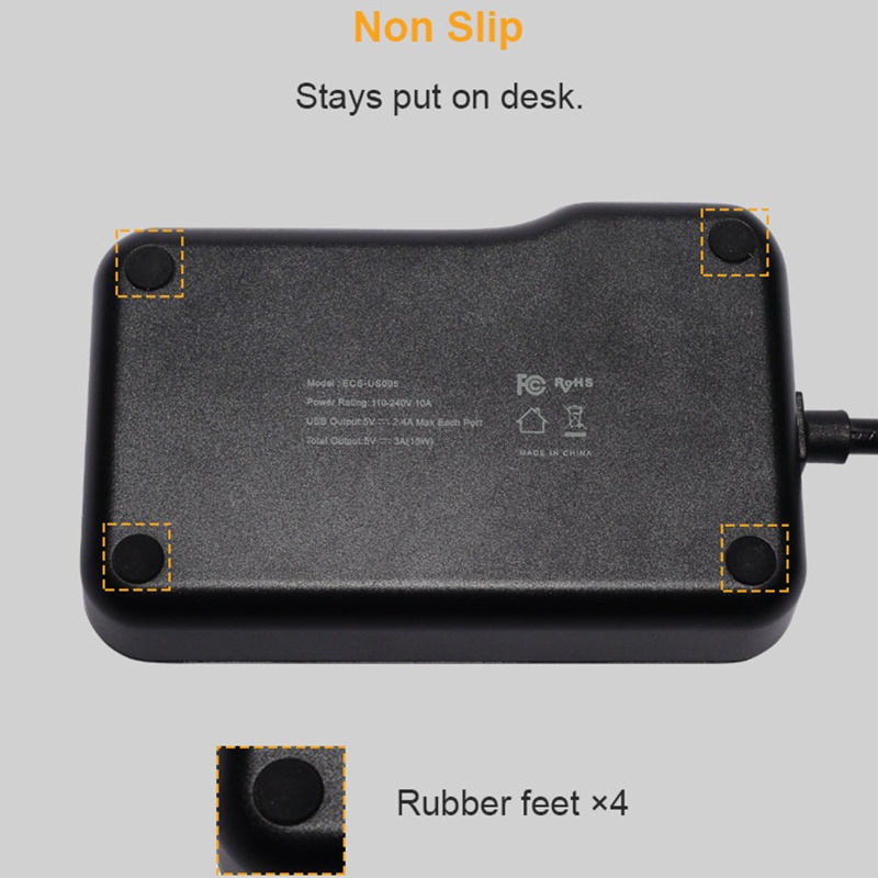 Dây Cáp Nối Dài 5ft Kèm 6 Ổ Cắm USB Và 3 Cổng USB Và 6 Đầu Nối