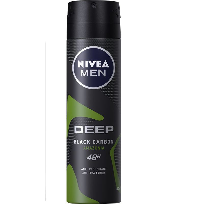 Xịt ngăn mùi NIVEA MEN Deep than đen hoạt tính hương rừng Amazon (150ml) - 85371