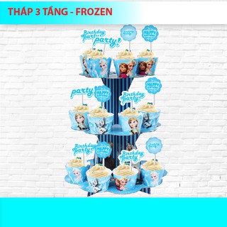 Tháp 3 tầng để bánh cupcake frozen