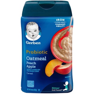 Bột ăn dặm gerber yến mạch vị đào - táo