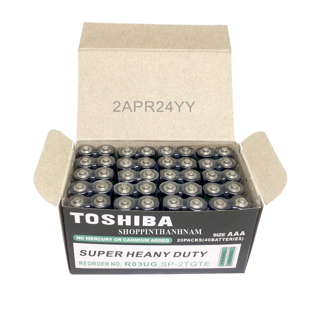 Hộp 40 Pin AAA TOSHIBA Đũa 1,5V Siêu Rẻ Thay Remote Tivi - Hàng Nhập Khẩu
