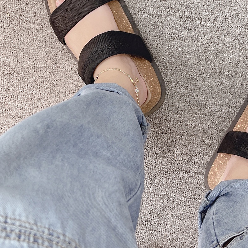 Lắc Chân Đính Đá Fluorite Nhiều Màu Sắc Kiểu Đuôi Cá/Hoa Thời Trang Mùa Hè Dành Cho Bạn Nữ