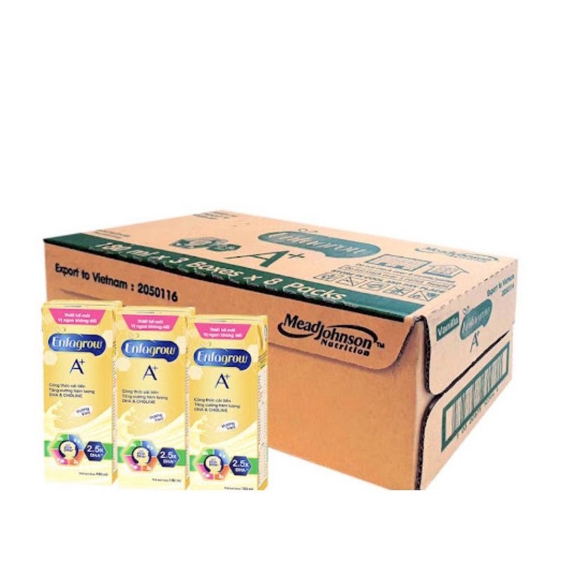 Thùng 24 Hộp Sữa Bột Pha Sẵn Enfagrow A+ Hương Vị Vanilla 180ml