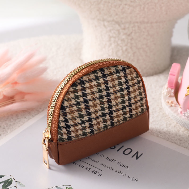 Ví Đựng Tiền Xu / Thẻ Có Khóa Kéo Đôi Dành Cho Nữ Giá Đỡ