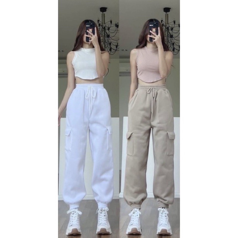 Quần Nỉ Túi Hộp Ống Boom  Unisex [FREESHIP] Jogger cá tính kiểu dáng đường phố hàn quốc ulzzang