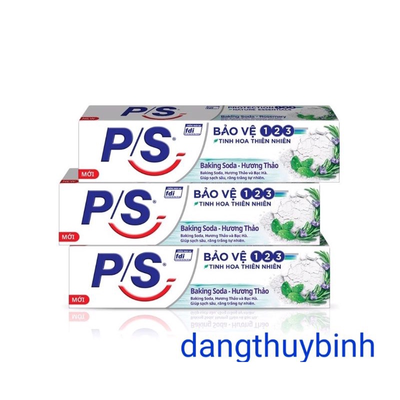 Kem đánh răng P/s 123 Trà xanh 240g/Nha Đam mẫu đơn 180g/Banking soda 180g/than hoạt tính 220g