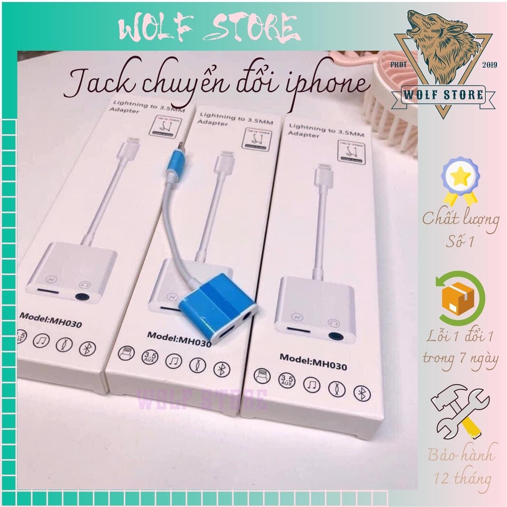 Jack chuyển đổi 2 cổng - Vừa sạc vừa cắm tai nghe cho ip7/7p/8/8p/x/xs max/11/11pro/11pro max