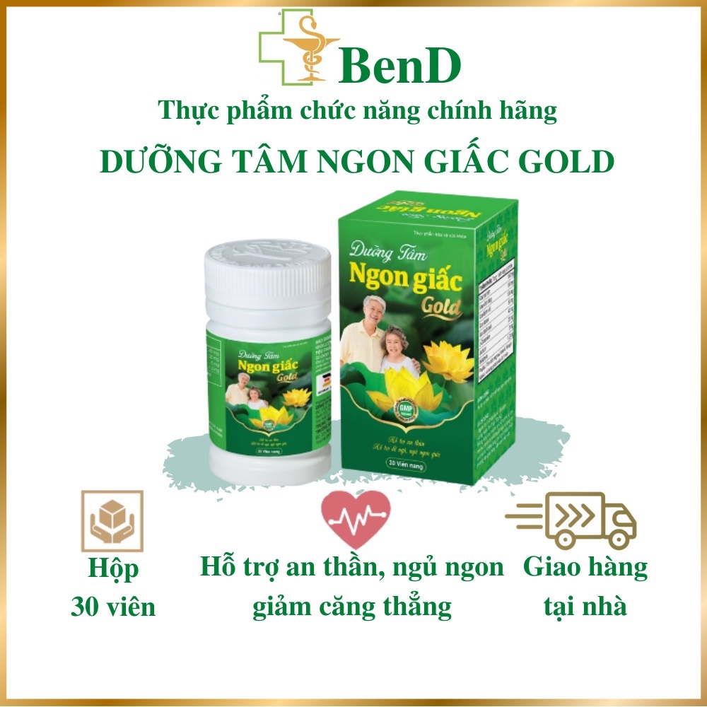 Viên uống Dưỡng tâm ngon giấc Gold thảo dược, hỗ trợ an thần và giấc ngủ ngon dành cho người lớn bị khó ngủ mất ngủ