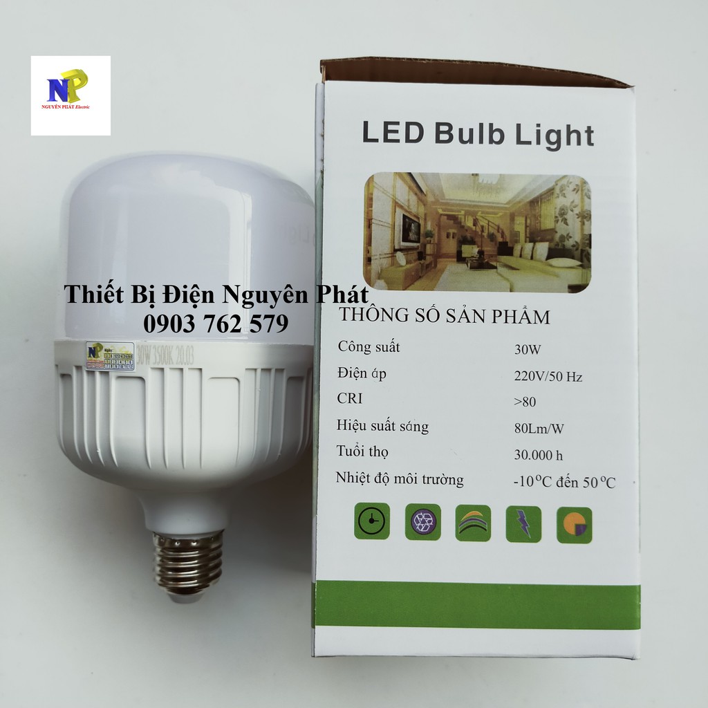 Bóng Đèn Led 30w E27 Kín Nước (Ánh Sáng Trắng/Vàng) - Tiết Kiệm Năng Lượng