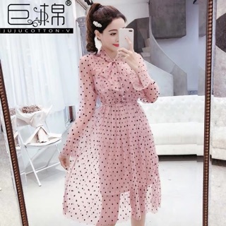 Váy suông vintage chấm bi