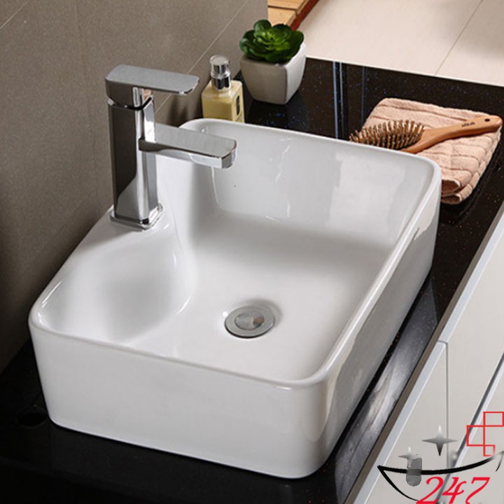 Chậu bàn đá vuông - Chậu lavabo đặt bàn hàng chính hãng bảo hành 10 năm