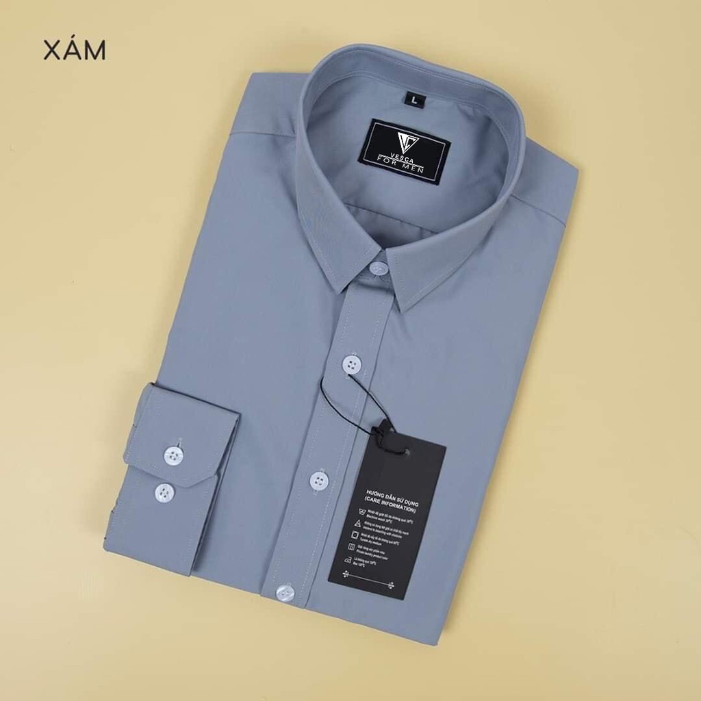 Áo sơ mi đen nam dài tay cao cấp Hamino chất vải lụa co giãn nhẹ ôm dáng thời trang Hàn Quốc A1 | BigBuy360 - bigbuy360.vn