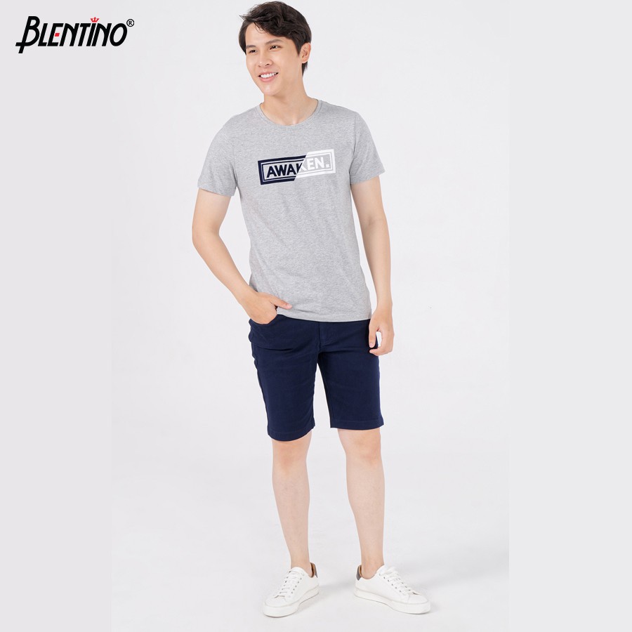 Áo Thun Nam cotton cổ tròn in Nhung và in dẻo.Dang Slim Fit Blentino TS20204. Hàng mới về hot