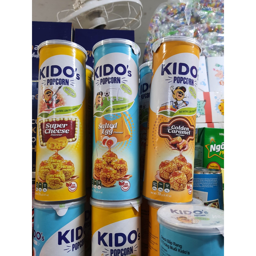 Snack bắp rang KIDO Malaysia lon 70g ( vị ngẫu nhiên)