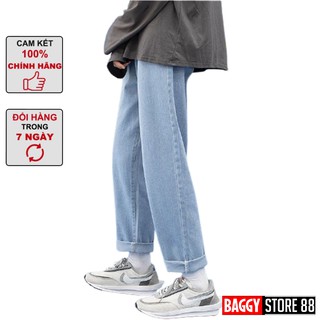 [ Baggy Style ] Quần jean Baggy nam style bụi ống suông rộng  Xanh Trơn TR03 Hottrend 2021 tại Baggy Store 88