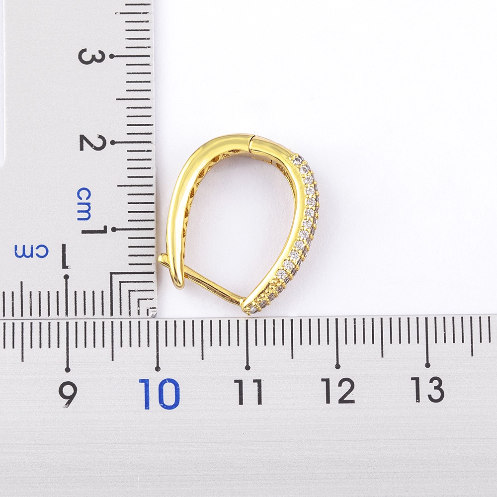 Sáng Tạo Hình Chữ u thiết Kế thời Trang đính Đá cubic zirconia đôi khuyên Tai Vòng Pha lê nữ dự tiệc cưới trang sức