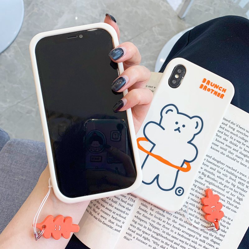 Ốp điện thoại từ silicon mềm in hình gấu cho iPhone 11 Pro Max X XS XR XS Max 6 7 8 Plus | BigBuy360 - bigbuy360.vn