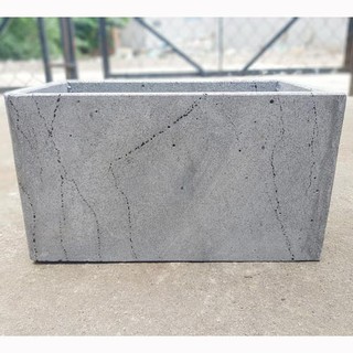 Chậu trồng cây ban công hình chữ nhật D40xR20xC20 Kiên Linh bằng đá tổ ong kiến bò mộc mạc