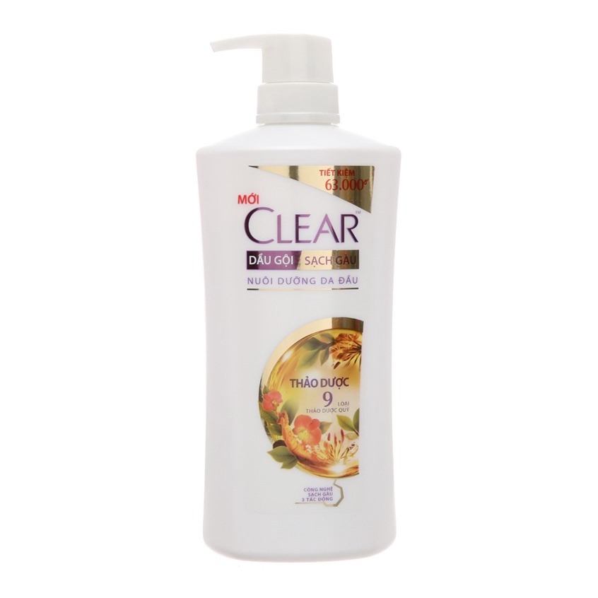 Dầu Gội Sạch Gàu Clear Botanique 9 Thảo Dược Quý 340g