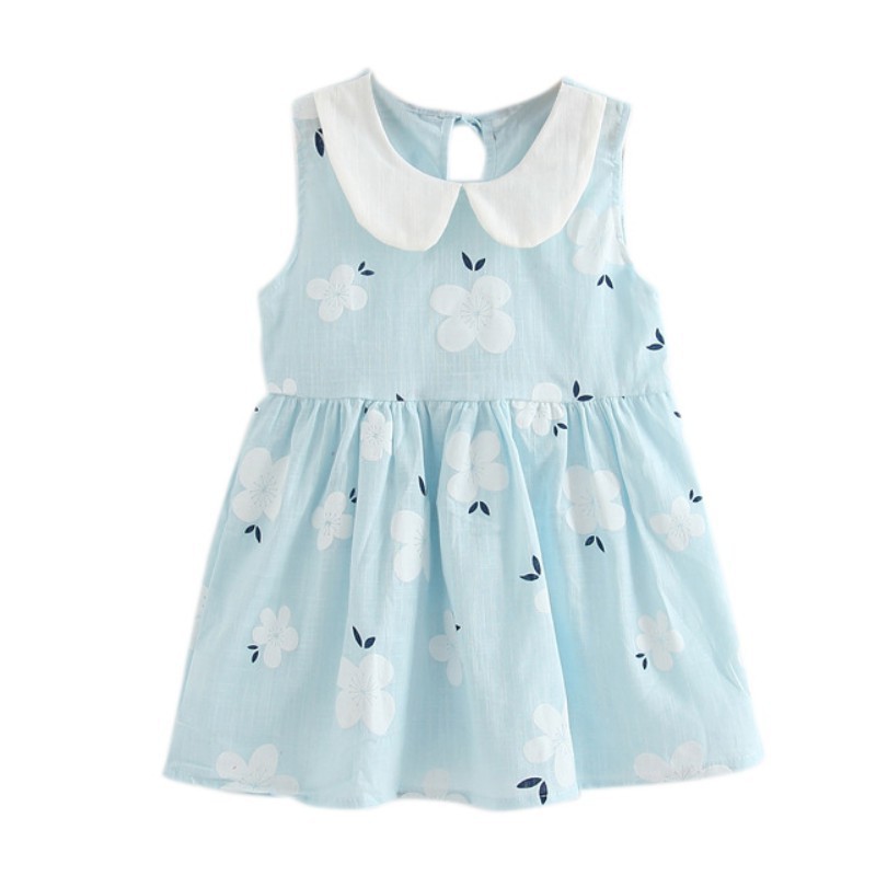 Đầm sát nách họa tiết hoa xinh xắn cho bé gái