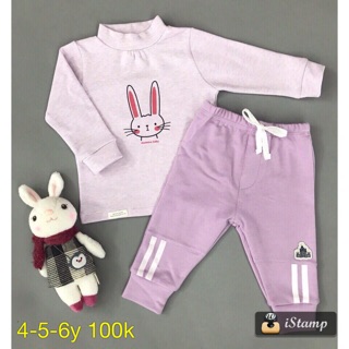 Bộ cotton nhung cổ 3 phân size nhí