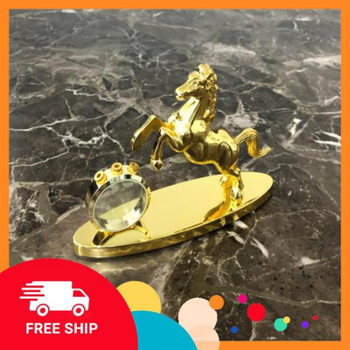 Tượng nước hoa ngựa mạ vàng trên trang trí trong nhà hoặc trên taplo xe hơi, ô tô cao cấp