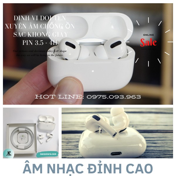 [Mã 2404XL10K giảm 10K đơn 20K] Tai Nghe Bluetooth Airpods phiên bản Pro Sạc Không Dây, Định Vị Đổi Tên Xuyên Âm ChốngỒn