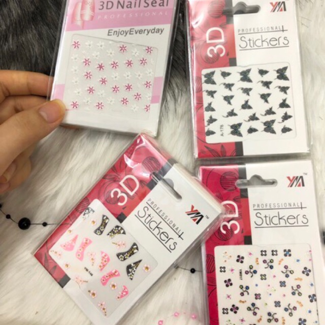 [Sỉ 3.7k] Vỉ nhiều hình dán móng stiker siêu xinh cho bạn gái