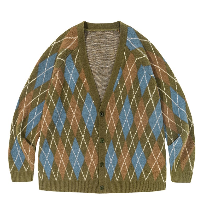 ✦ AFFLIGA ✦Áo khoác cardigan dệt kim cổ chữ V thiết kế đơn giản thời trang thu đông phong cách Hàn Quốc cho nam