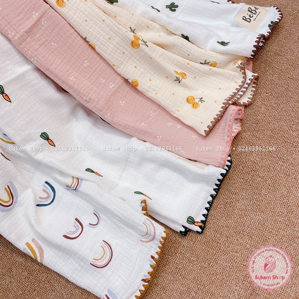 [ 100% COTTON ] Chăn Cho Bé / Chăn Xô 4 Lơp BéBé Cho Bé 100% Cotton Thoáng khí Mềm Mại