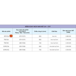 Mâm xoay Eurogold EP270A