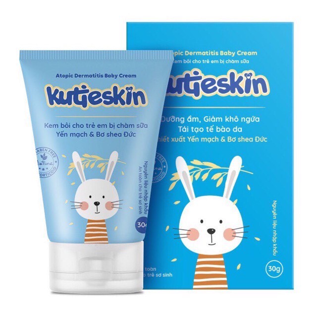 KUTIESKIN kem bôi chàm sữa cho bé, lác sữa giúp giảm ngứa, giảm viêm, cải thiện bong tróc da, dưỡng ẩm sâu cho da của bé
