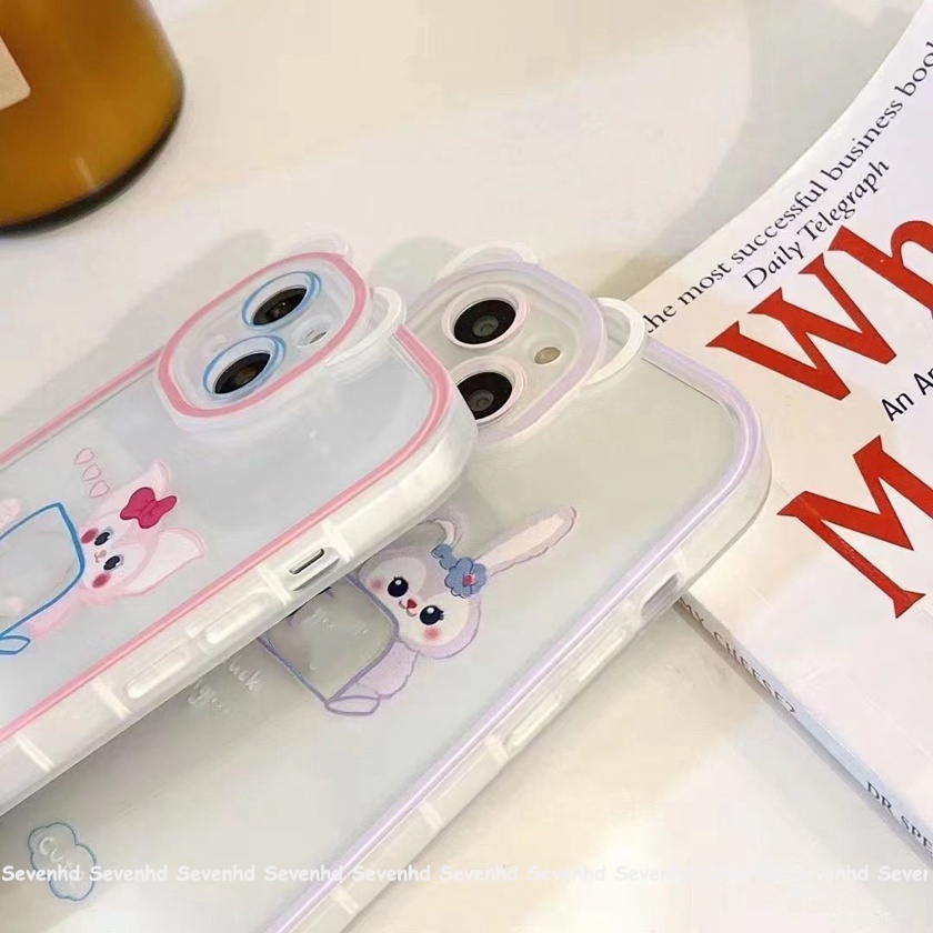 Ốp Điện Thoại Tpu Dẻo In Hình Tai Gấu Snoopy Màu Hồng Cho iPhone 14 13 12 11 Pro Max Xs Max Xr X 6 6s Plus