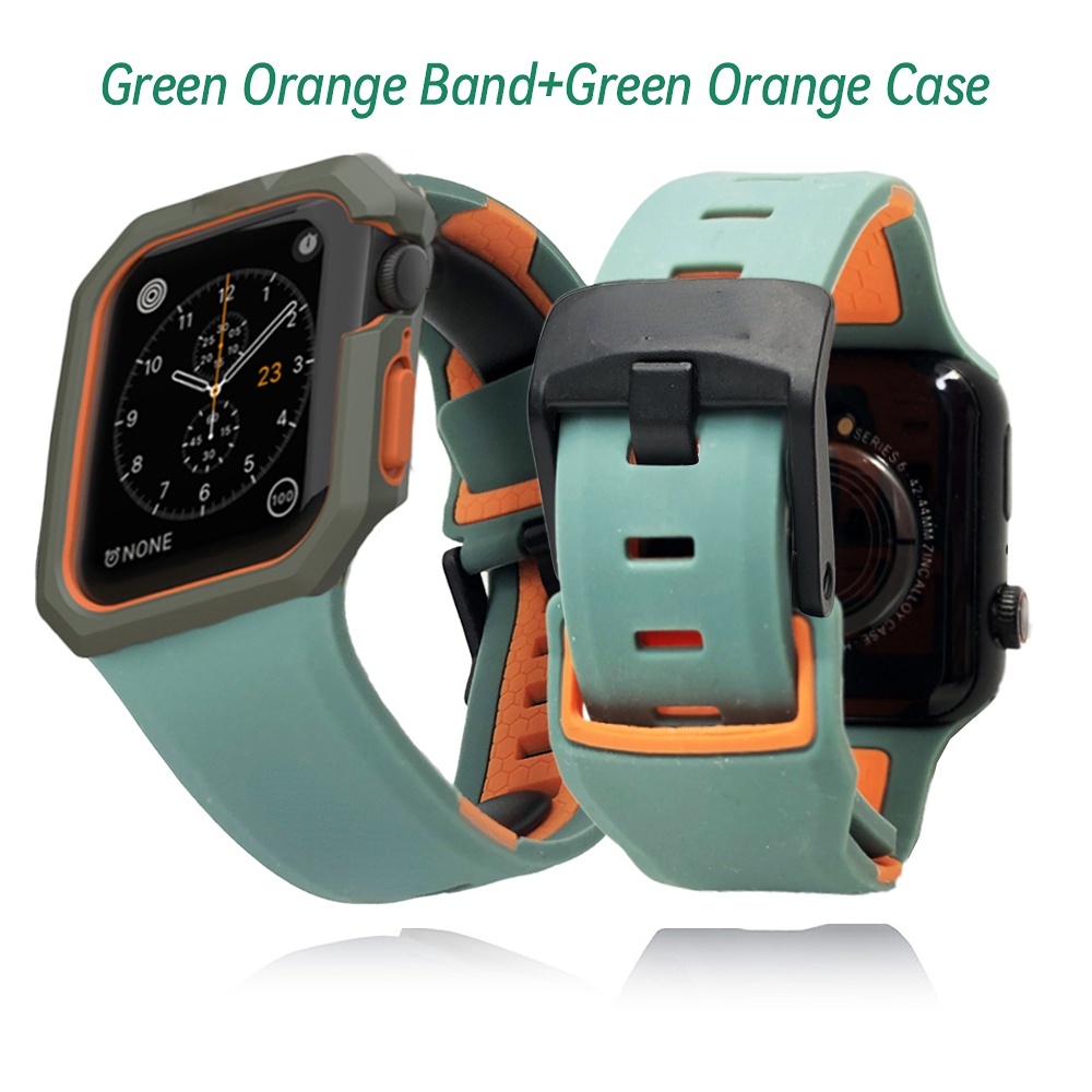 Uag Bộ Dây Đeo Silicon + Khung Bảo Vệ Chống Sốc 38mm Cho apple watch 7 SE 6 5 4 3 44mm 42mm 40mm