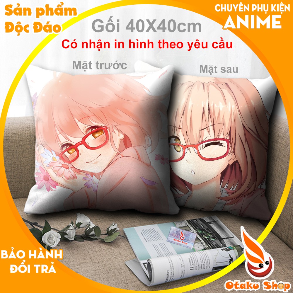 Áo gối, bao gối, gối sofa, gối tựa lưng 40x40 Anime Kyoukai no Kanata - Mirai - Otaku Shop