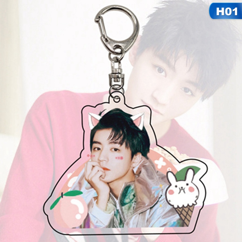 Móc khóa Acrylic mặt hình thần tượng Wang Junkai TFBOYS dễ thương