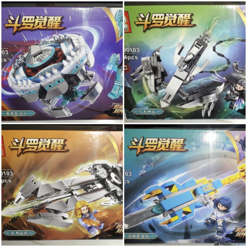 Lắp ráp 1 hộp Chiến Thần kiếm 90103 có trên 100 chi tiết