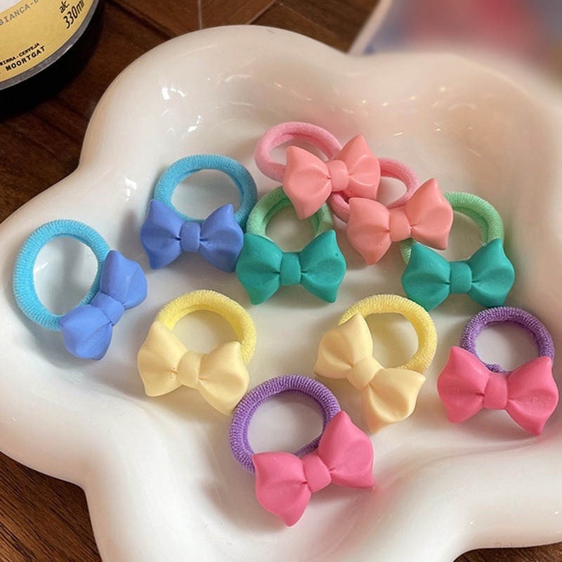 Set 10 Dây Cột Tóc mini Co Giãn Không Làm Đau Họa Tiết Hoạt Hình Dễ Thương Cho Bé Gái