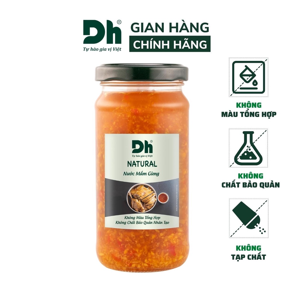 Nước mắm gừng Natural Dh Foods pha sẵn thành phần tự nhiên lọ 200ml