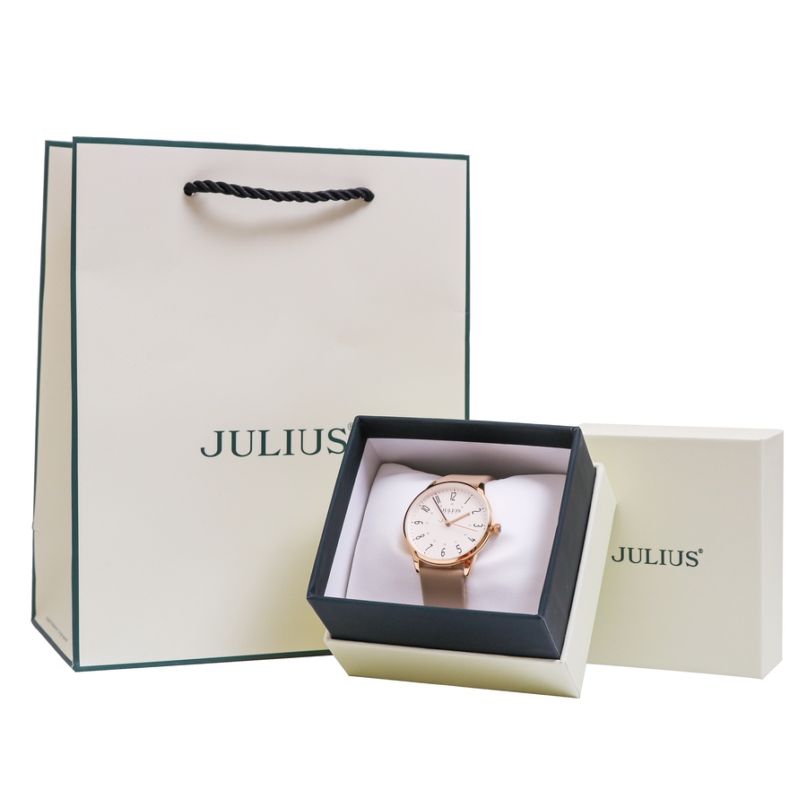 Đồng hồ nữ Julius JA-1353 dây da viền số